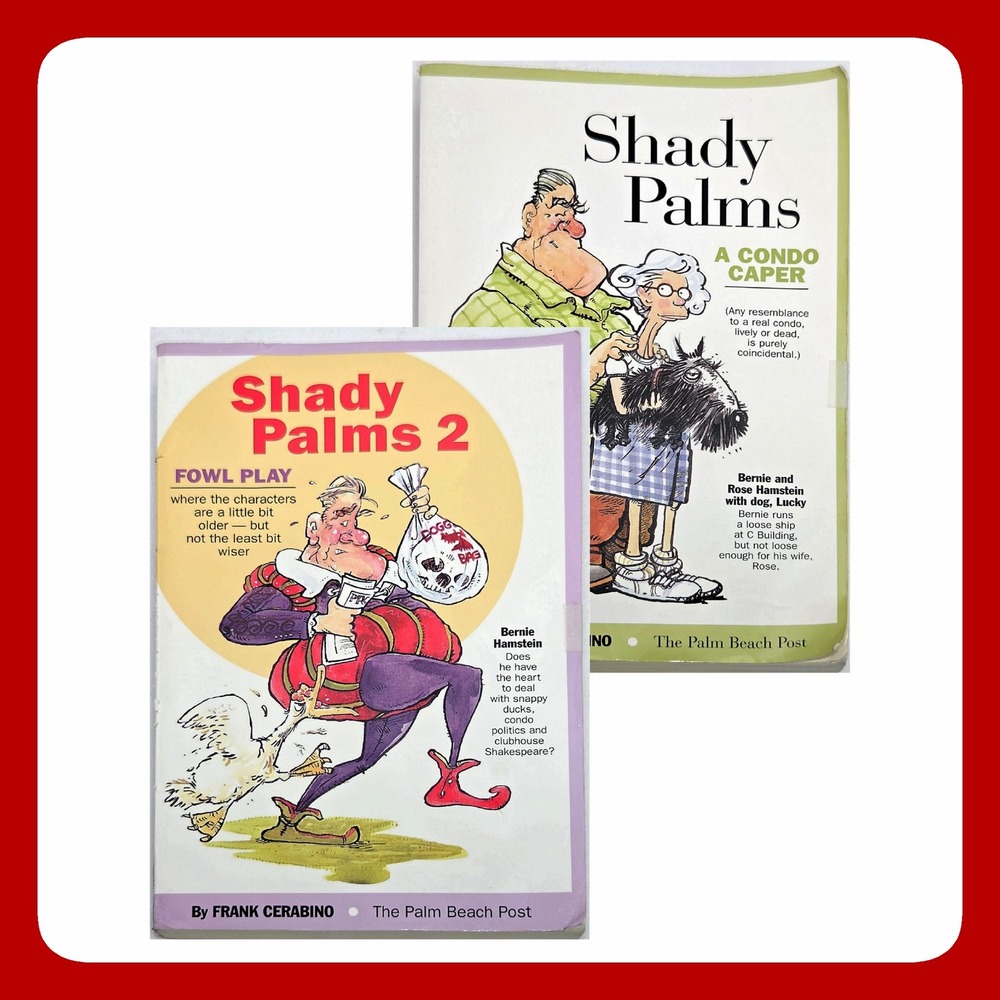 Frank Cerabino Shady Palms Set of 2 Signed Books Florida Comedy Caper Humor EUC